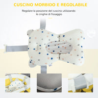 Vaschetta Bagnetto per Bambini Pieghevole 81,5x50,5x23,5 cm con Cuscino Bianco