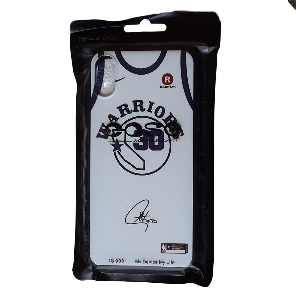 Custodia Maglia Stephen Curry Golden State Warriors iPhone X e Xs - Bianco