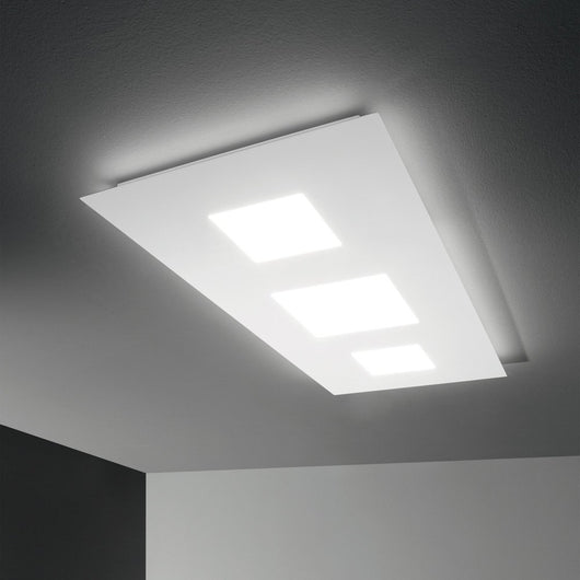 Plafoniera Moderna Relax Alluminio Bianco Led 78W 3000K Luce Calda