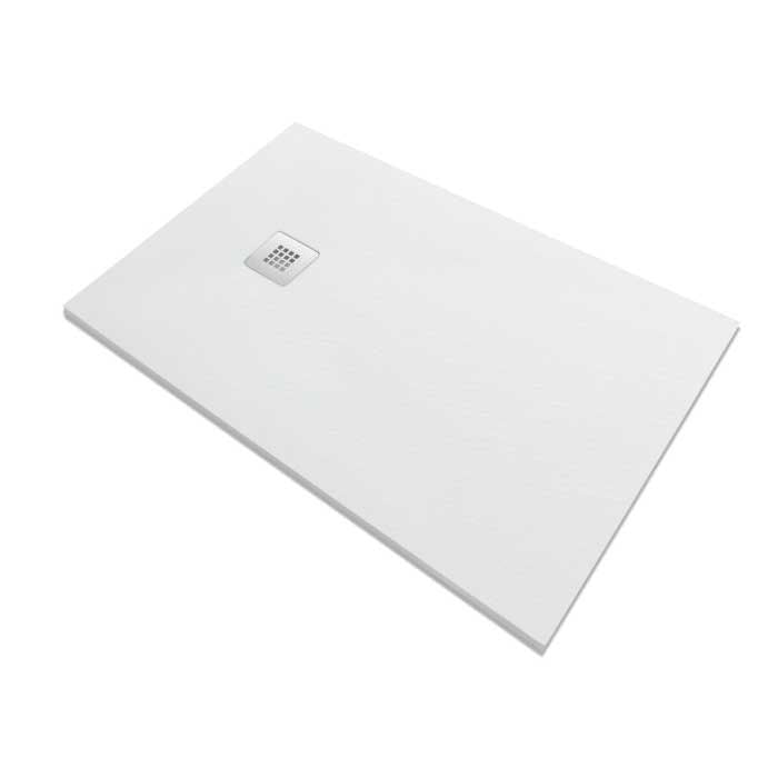 Piatto doccia in pietra SOLIDSTONE alto 2,8cm - Bianco RAL 9003 - Misura: 100x100 x 2,8h 