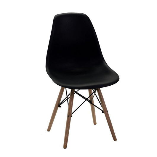 Sedia 51x46xh42,5/82 cm in Resina con Gambe in Legno di Faggio Nera