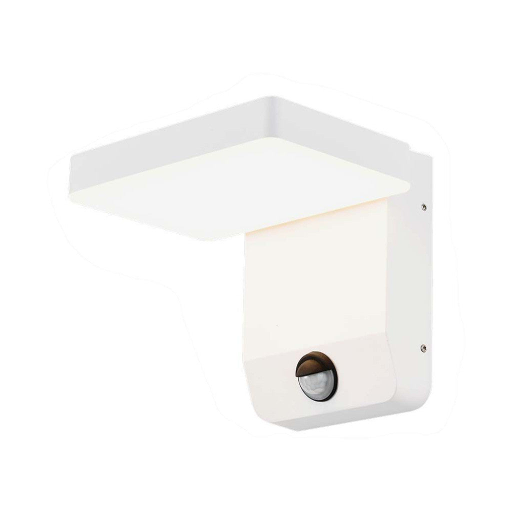 20W Led Wall Light With Sensor 3000K White Body Square  Ip65