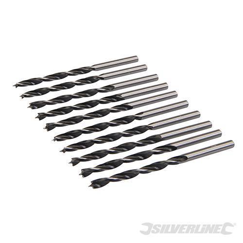 Punte con punta di centraggio e scanalatura doppia per legno Silverline 612120 - 6 mm / 10 Pezzi