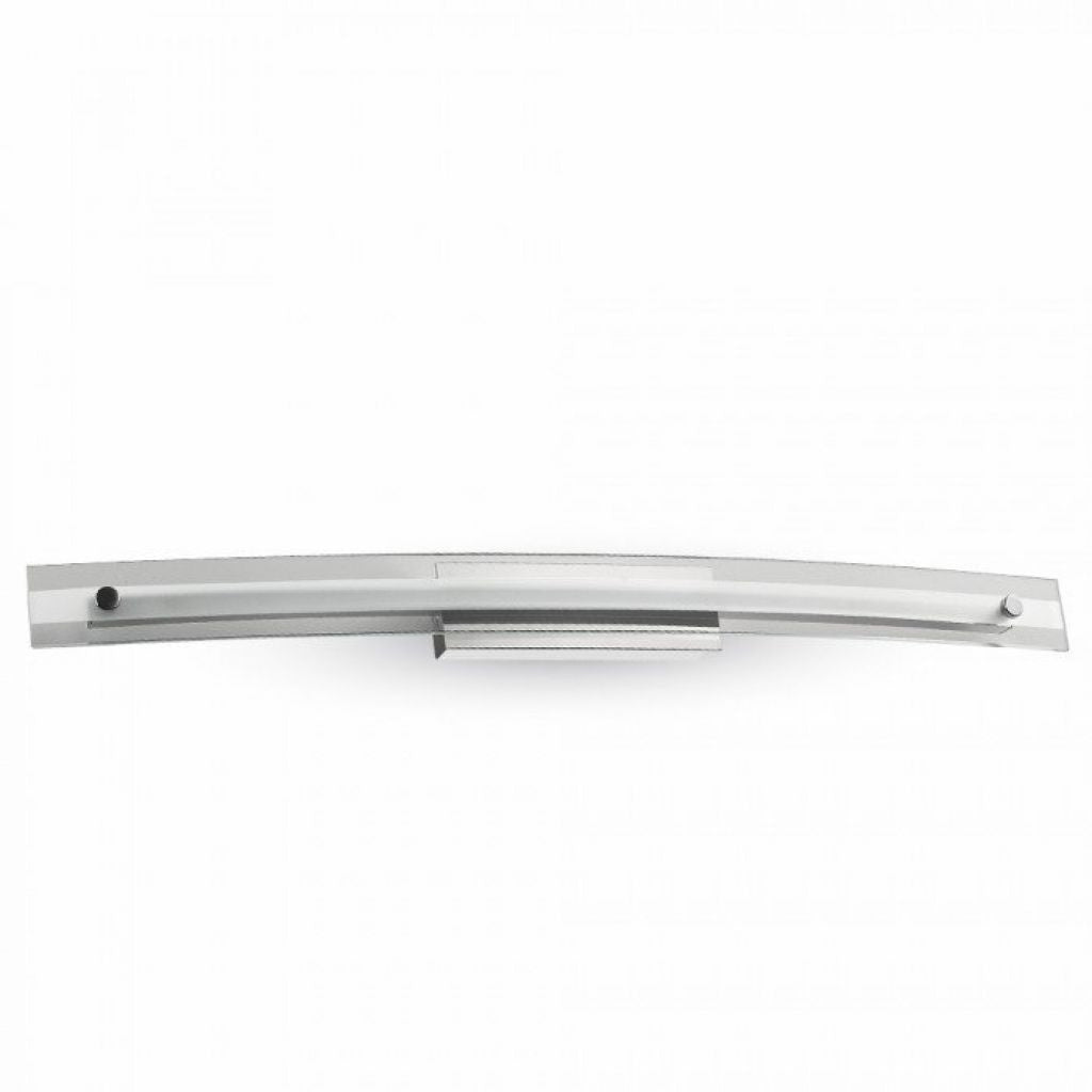 18W Designer Bend Glass Wall Fixture Chrome 4000K D985Mm