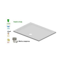 Piatto doccia flat in resina alto 3cm (rettangolare) - Misura: 90 x 120 x 3h