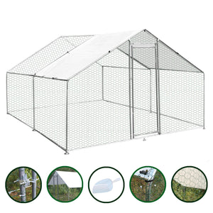 Gabbia Pollaio Recinto Recinzione Box Inox da Galline Pollame Polli 3m x 4m x 2m