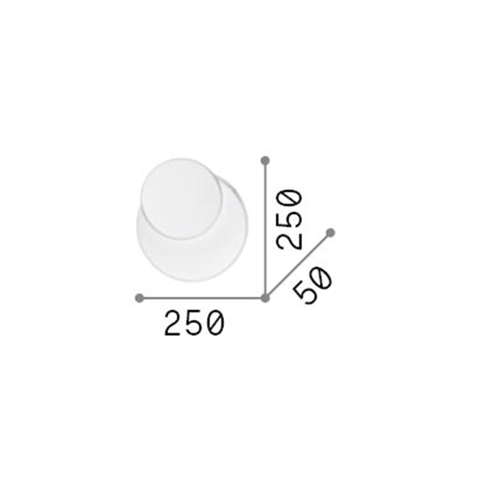 Applique Moderna Round Pouche Metallo Bianco Led 14W 3000K Luce Calda