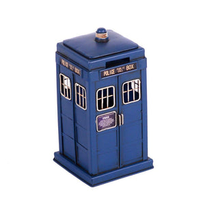 Salvadanaio metallo police box cm12x12h23