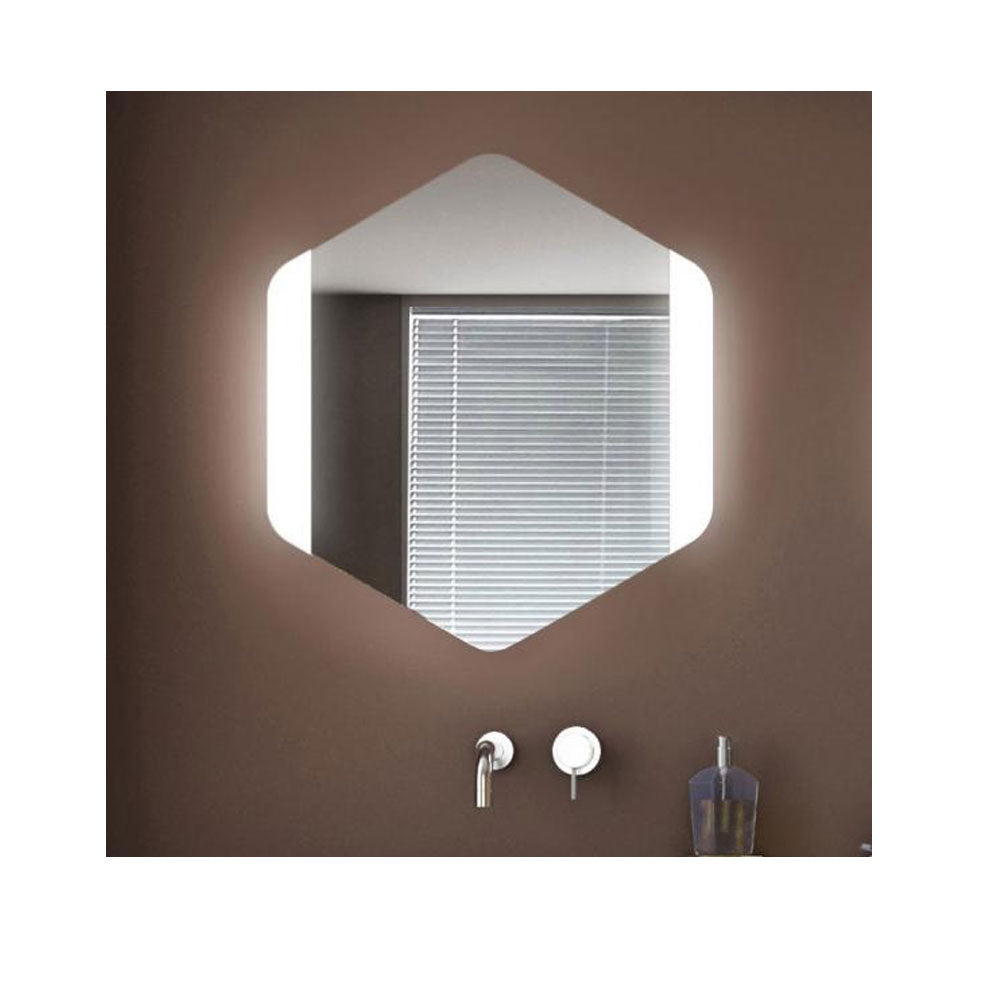 Specchio da parete 'Esagono Frontale' con illuminazione integrata - cm 60lx68h - Koh-i-Noor