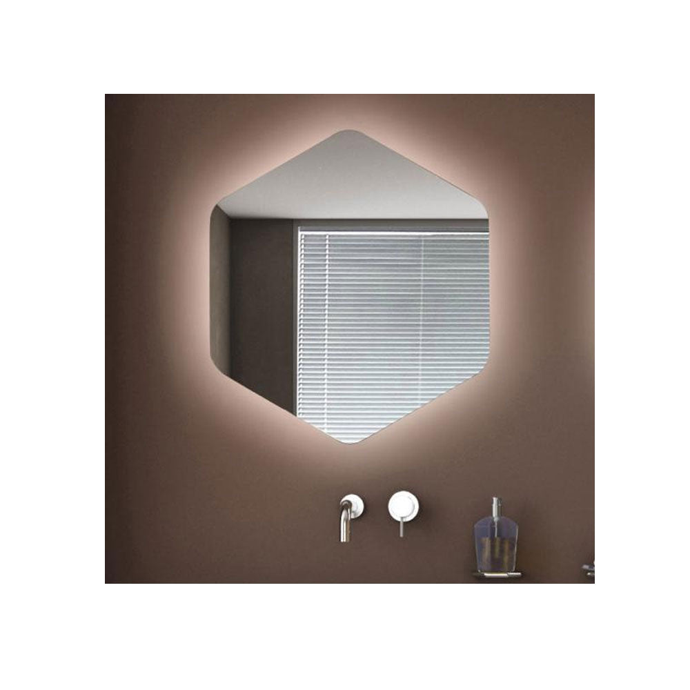 Specchio da parete 'Esagono Ambiente' con retro illuminazione integrata - cm 60lx68h - Koh-i-Noor