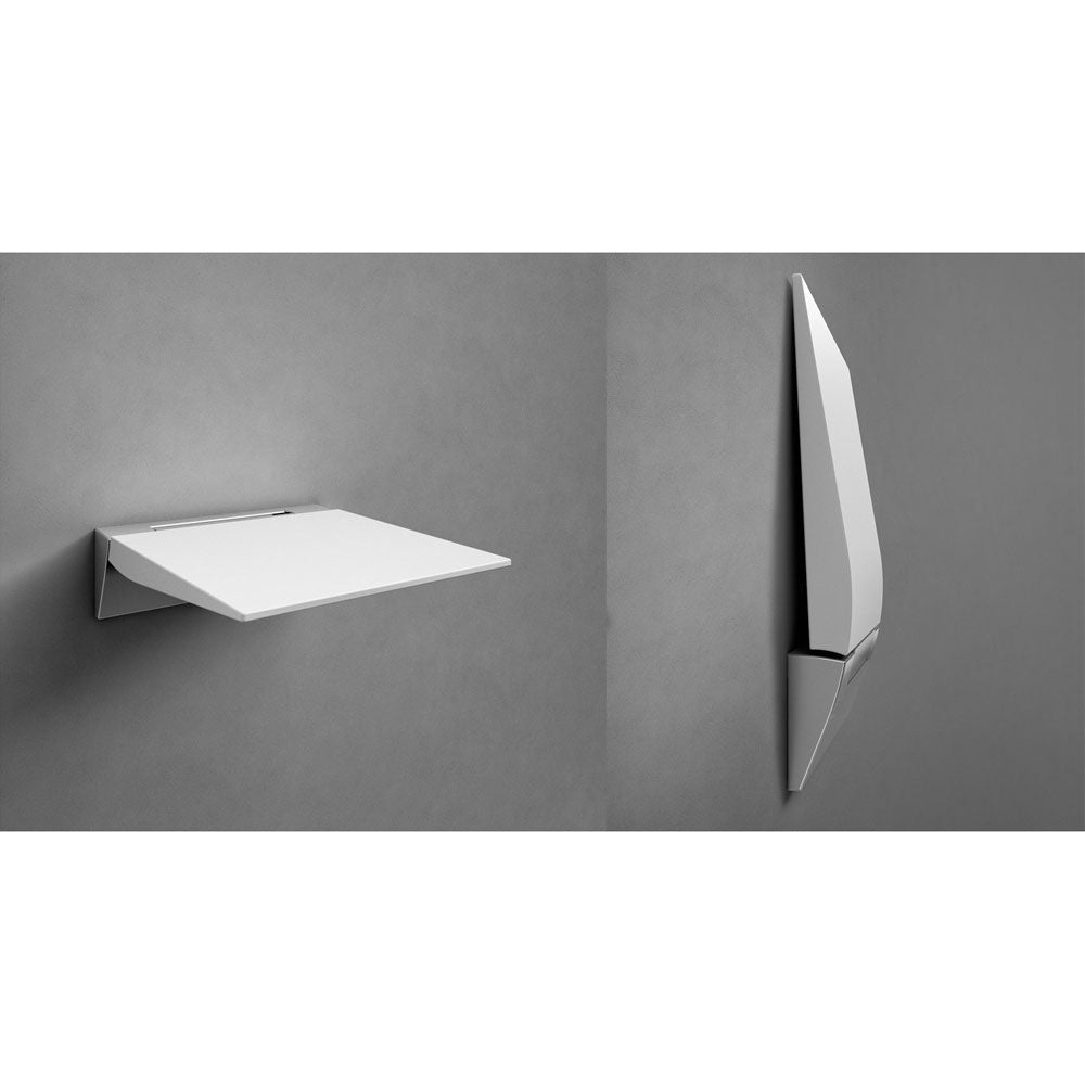 Sedile doccia a muro con supporto in alluminio lucido by Koh-i-Noor - Bianco