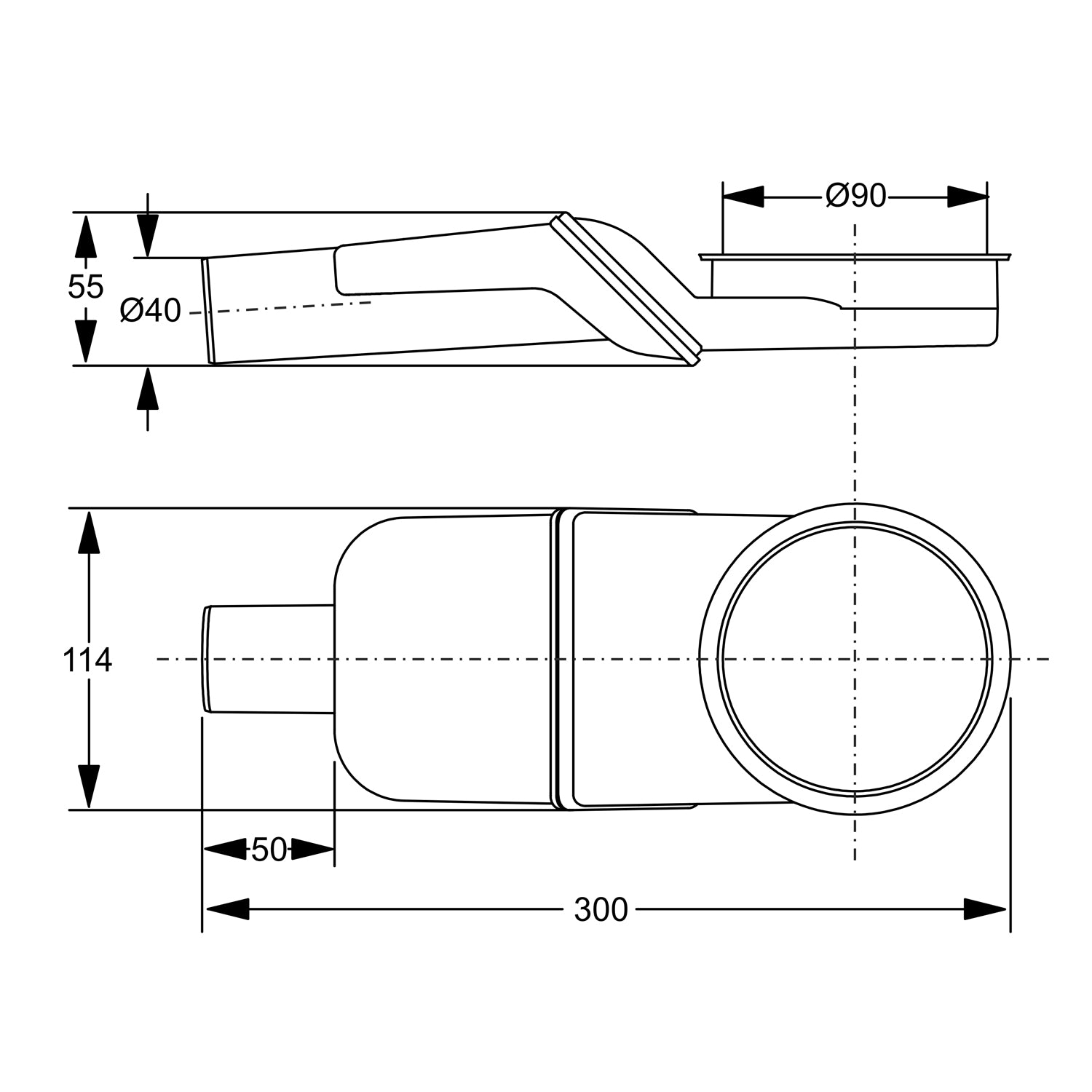 Sifone sogliola piatto per scarichi a pavimento modello Canalissima diam. 40 mm