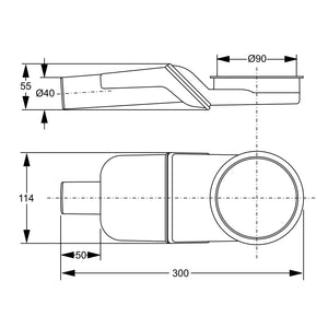 Sifone sogliola piatto per scarichi a pavimento modello Canalissima diam. 40 mm