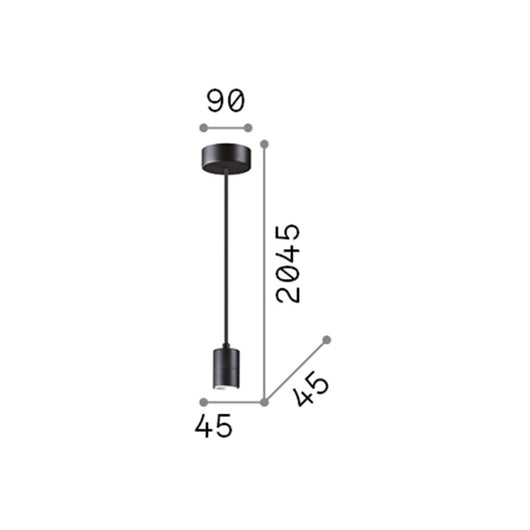 Lampadari E Sospensioni Set Metallo Nero 1 Luce E27