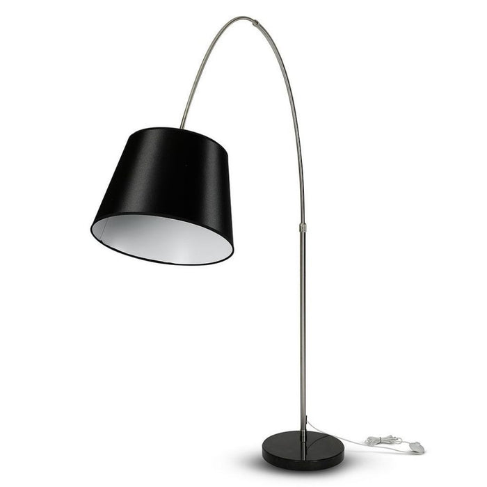 Piantana Led Ricurva Con Portalampada E27 (Max 60W) Colore Nero - Altezza 196Cm - Vtac