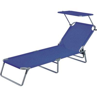 Lettino sand con parasole domus acciaio/poly blu cm 58x190 h.cm 27 Domus 