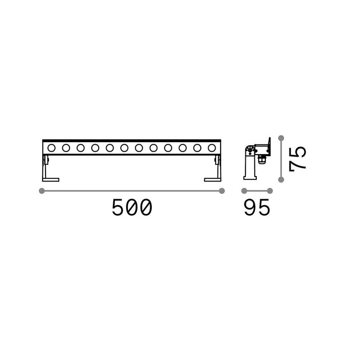 Proiettore Lineare Thor Alluminio Antracite 1 Luce 18W 3000K Luce Calda