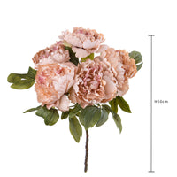 Set 2 Rami Artificiali Peonia con 5 Fiori H 50 cm