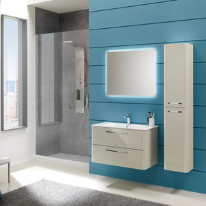 Mobile bagno sospeso Best02 cm 110x190x46 laccato lucido grigio nuvola