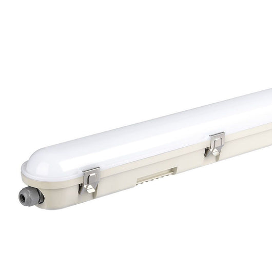 48W Led Wp Lamp Fitting 150Cm-Samsung Chip & Sensor-Milky Cover+Ss Clips 6400K