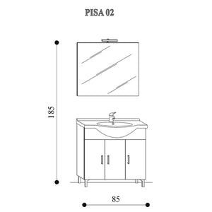 Mobile bagno a terra 85 cm Pisa02 finitura in larice