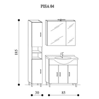 Mobile bagno a terra 115 cm Pisa03 finitura rovere scuro