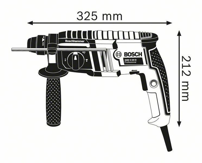 Bosch GBH 2-20 D Tassellatore Perforatore + Valigia + Sistema Aspirazione