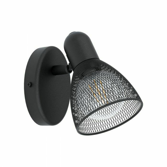 Faretto 1 Luce Spot E14 Nero Metallo Illuminazione Interno 28W Carovigno EGLO