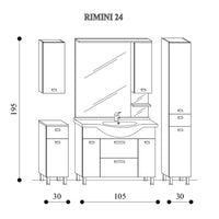 Mobile bagno a terra Rimini03 cm 165x195x50 rovere nabucco