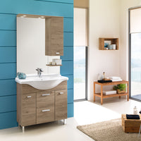 Mobile bagno a terra Rimini08 cm 85x195x48 rovere nabucco