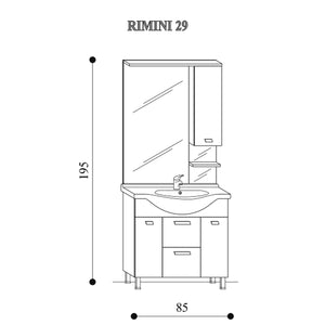 Mobile bagno a terra Rimini08 cm 85x195x48 rovere nabucco