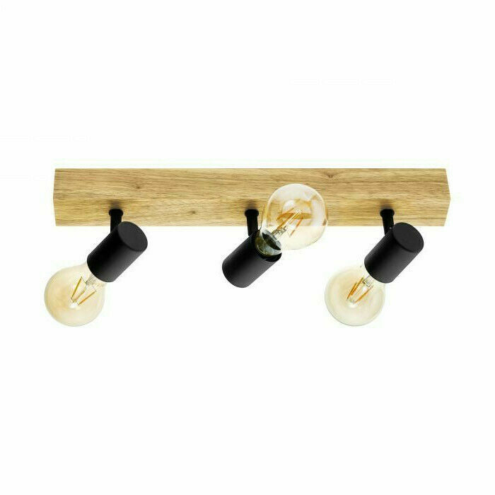 Faretto da Soffitto Plafoniera Legno 2 Lampadine Lampada Interno Townshend EGLO