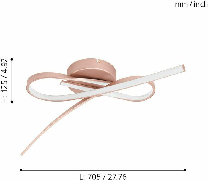 Lampadario Plafoniera Led Lampada Oro Rosa Interno Soffitto Palozza Plafone Eglo