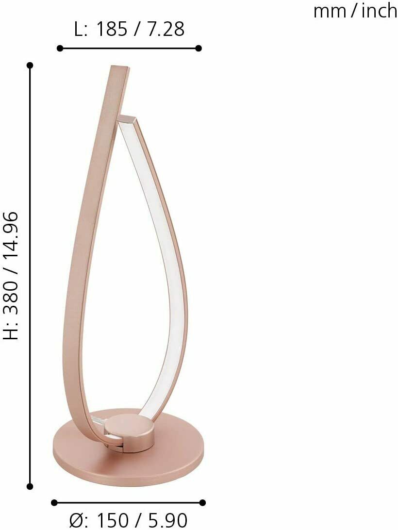 Lampada da Tavolo Led in Alluminio Illuminazione Interno Oro Rosa Palozza Eglo