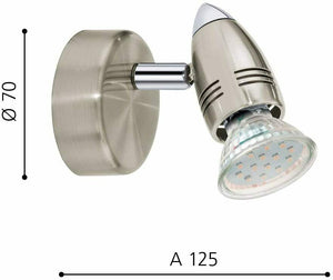 Faretto Led da Interno GU10 3W Acciaio Opaco Cromo Orientabile Ø 70 Magmum EGLO