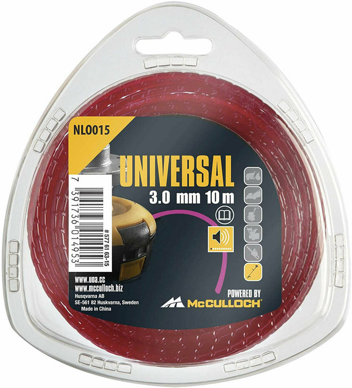 Filo Decescpugliatore 3 mm x 10 m Nylon Silenzioso Universale McCulloch NLO015