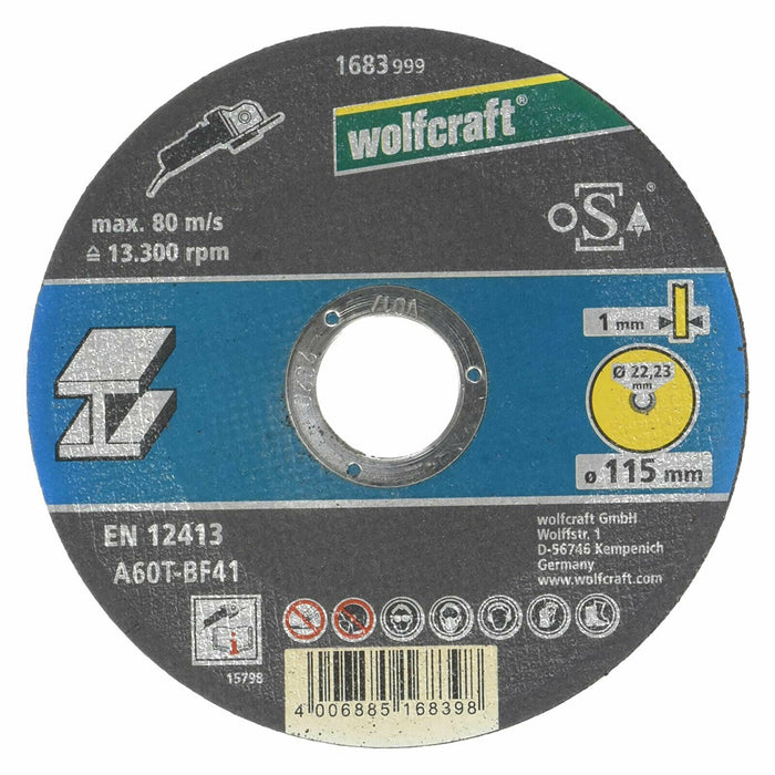 Disco da Taglio Fine Sottile 1 mm per Metallo Smerigliatrice 1683999 Wolfcraft