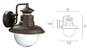 Lampada Parete Applique Esterno Discendente E27 Illuminazione IP44 Calipso Sovil