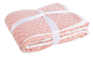 Plaid Coperta Letto Singolo Agnellato Tires Morbida Rosa 130x160 450 gr Bizzotto