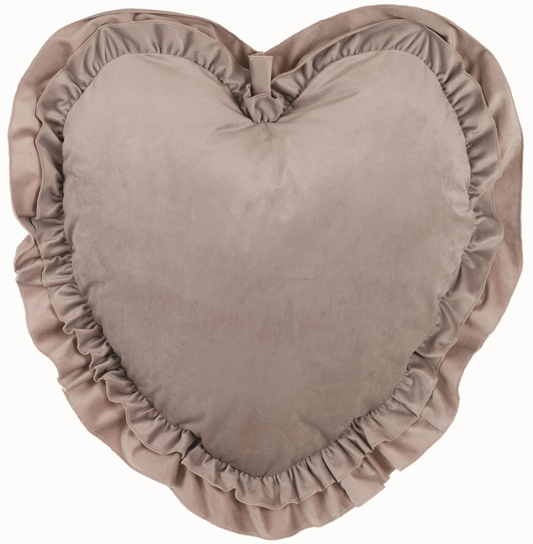 Cuscino Cuore Decorativo in Velluto con Gale Shabby Chic Romantico Blanc Mariclò