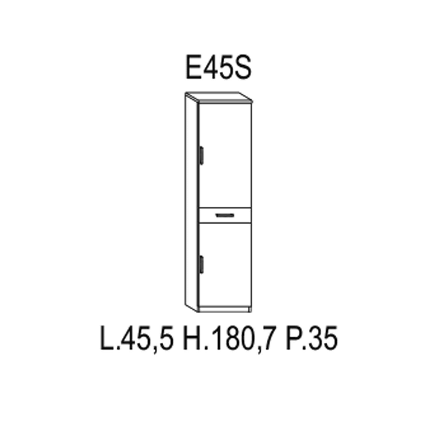 Mobile bagno multiuso 45,5x180,7x35 cm laccato lucido bianco a 5 ripiani