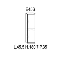 Mobile bagno multiuso 45,5x180,7x35 cm laccato lucido bianco a 5 ripiani