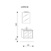 Mobile bagno sospeso Loto08 cm 60x190x46 laccato lucido bianco