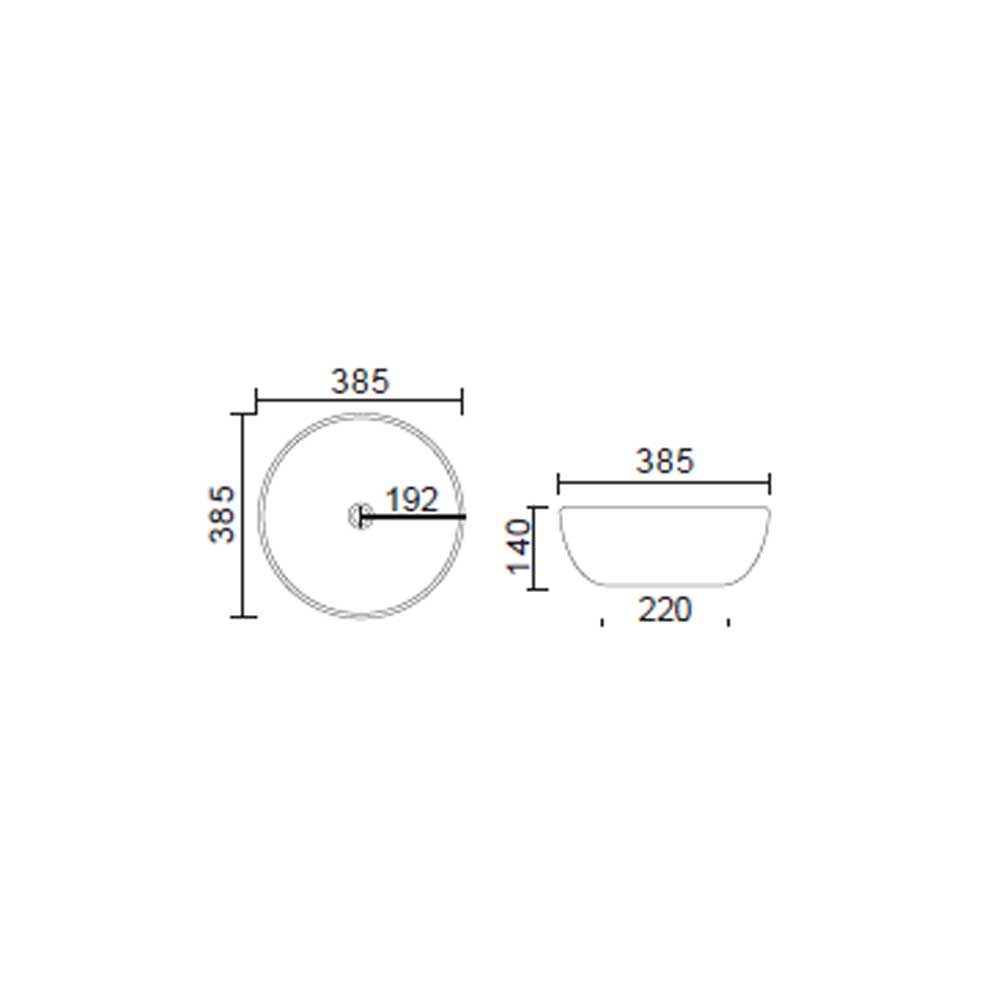 Lavabo da appoggio Slim in ceramica sabbia diametro 38,5 cm