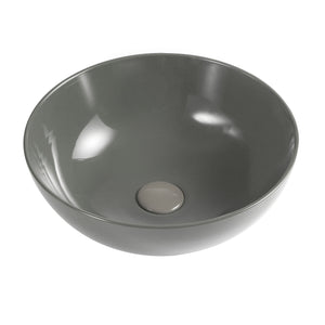 Lavabo da appoggio tondo Slim ceramica grigia diametro 33 cm e altezza 14 cm