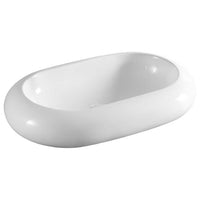 Lavabo da appoggio bianco rettangolare angoli arrotondati 63x40 H.16 cm