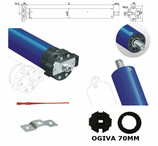 AUTOMAZIONE MOTORE ELETTRICO PER TENDE TENDA DA SOLE 80 Kg 30 NM SENZA MANOVRA