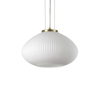 Sospensione Moderna Plisse' Metallo Ottone 1 Luce E27 D35Cm