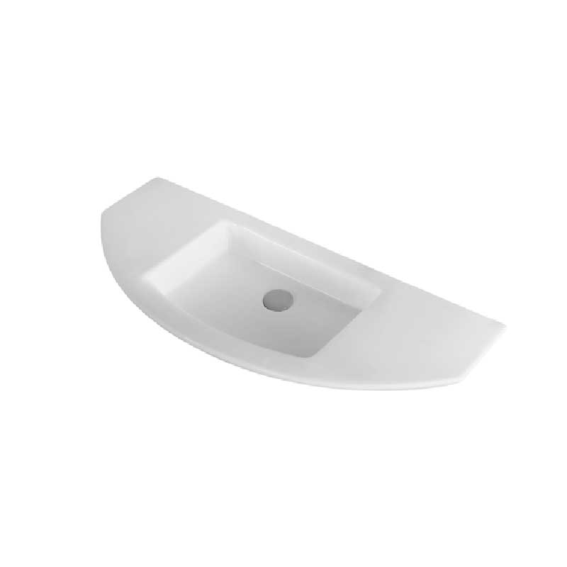 Lavabo ceramica bianca installazione sospesa 96,5x42,5 H. 13,5 con troppo pieno