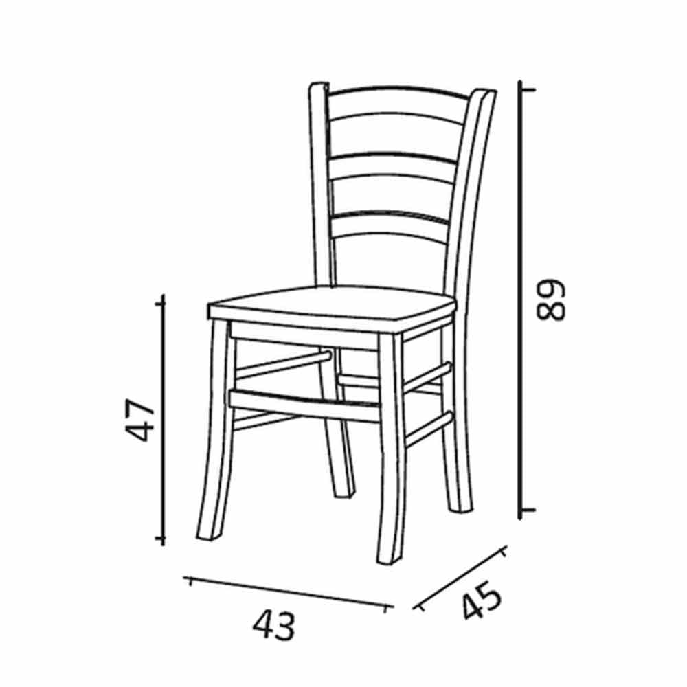 Sedia modello Venezia con seduta in legno grezza da verniciare 